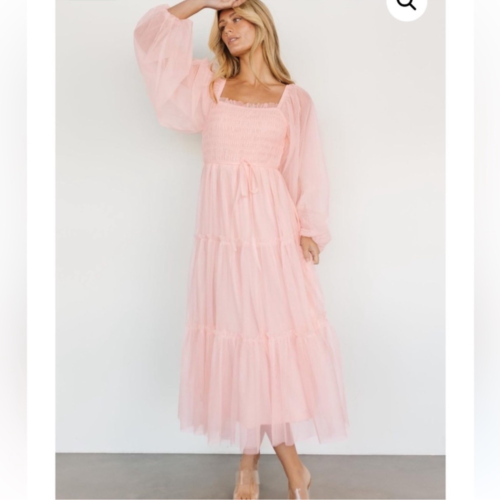 Baltic Born Katrina Tulle Maxi Dress in Blush small